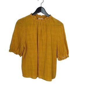 Universal Thread Goods Co Womens Ruffle Trim Bouse Top Yellow Size‎ Medium